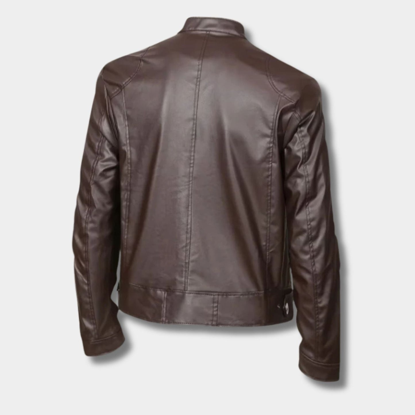 Heritage Stand Collar Leather Jacket | Zyphhra