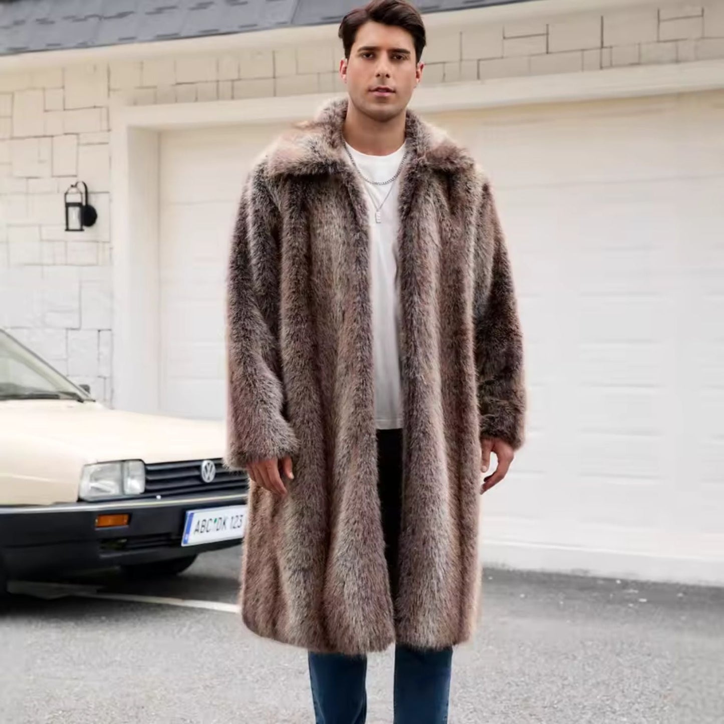 Voluminous Collar Plush Fur Coat | Zyphhra