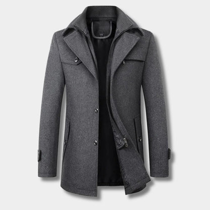 Ribbed Collar Padded Over Coat | Zyphhra