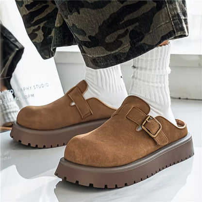 Adjustable Buckle Leather Clogs | Zyphhra