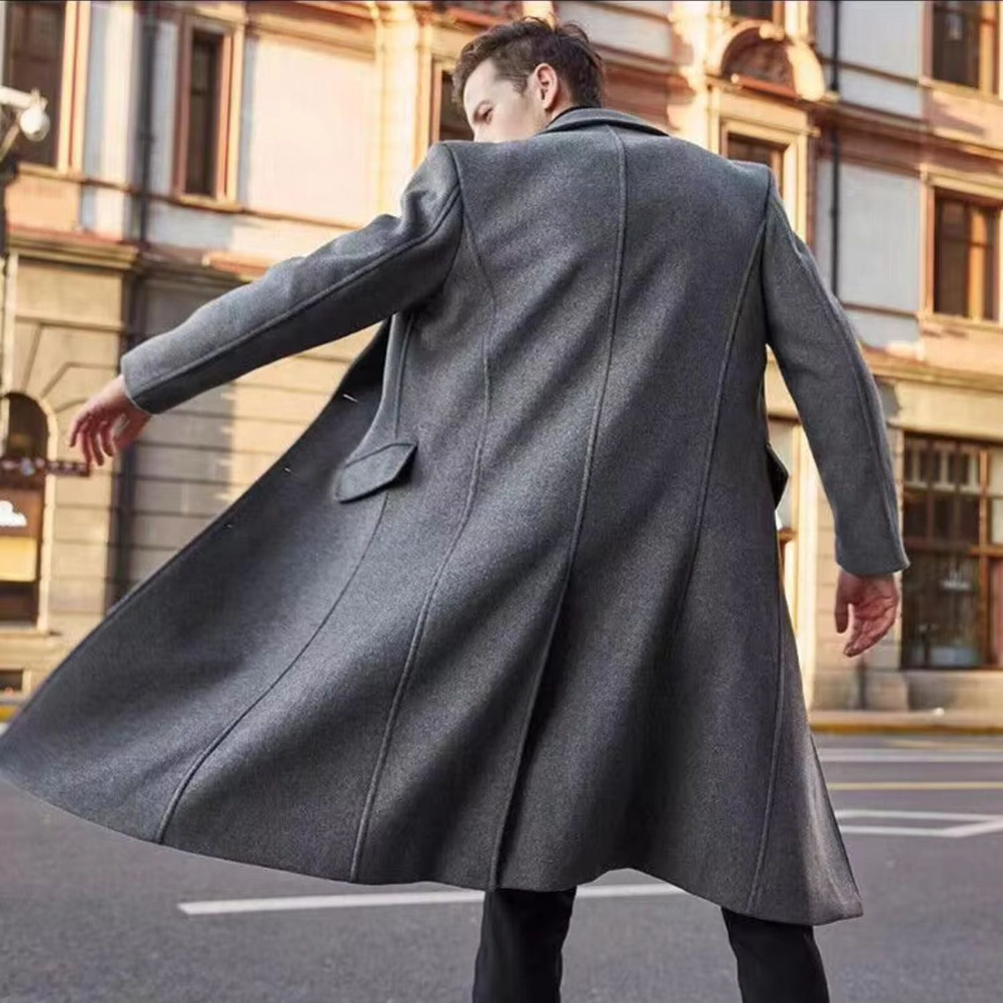 Notched Lapel Wool Over Coat | Zyphhra