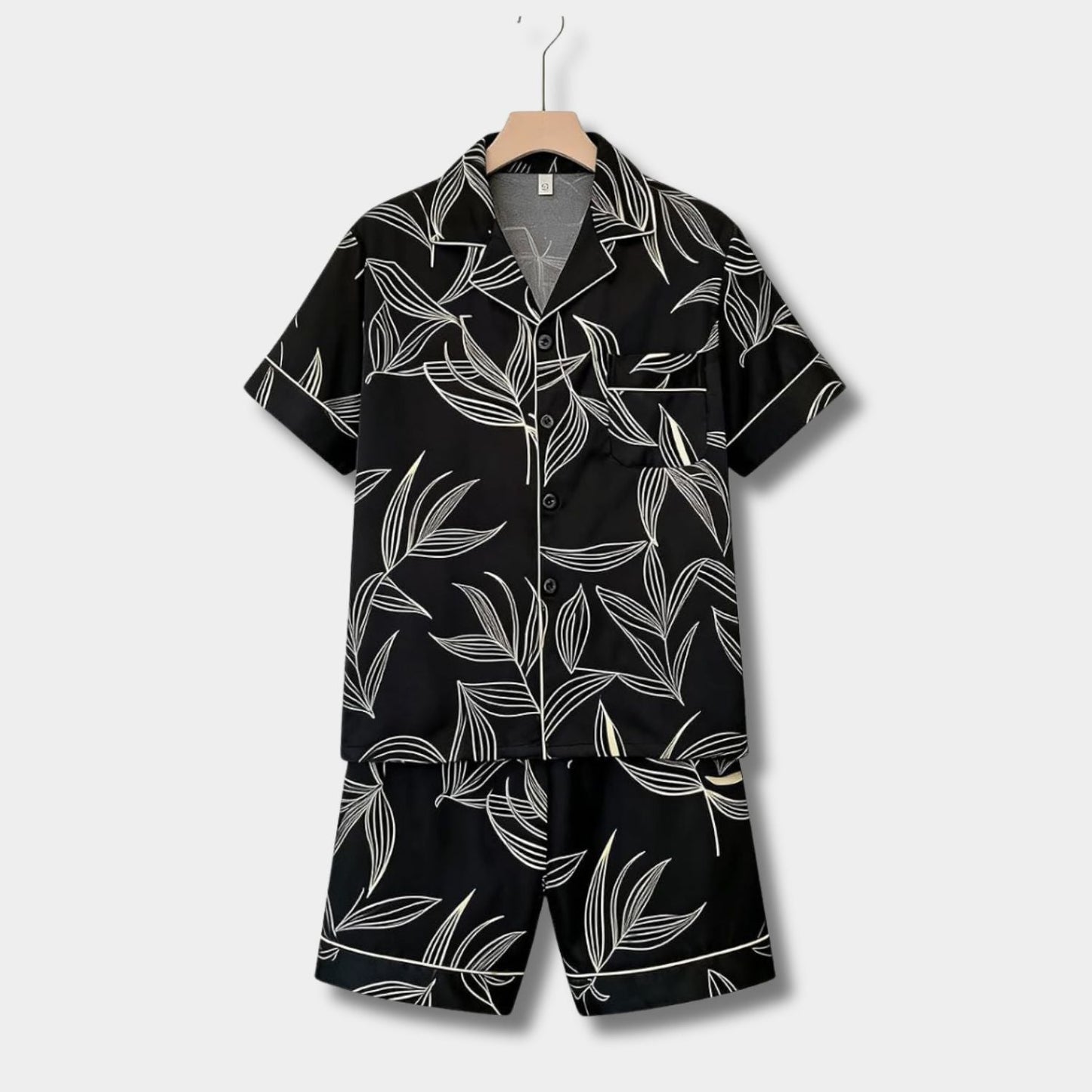 Floral Leaf Button Pyjama Set | Zyphhra