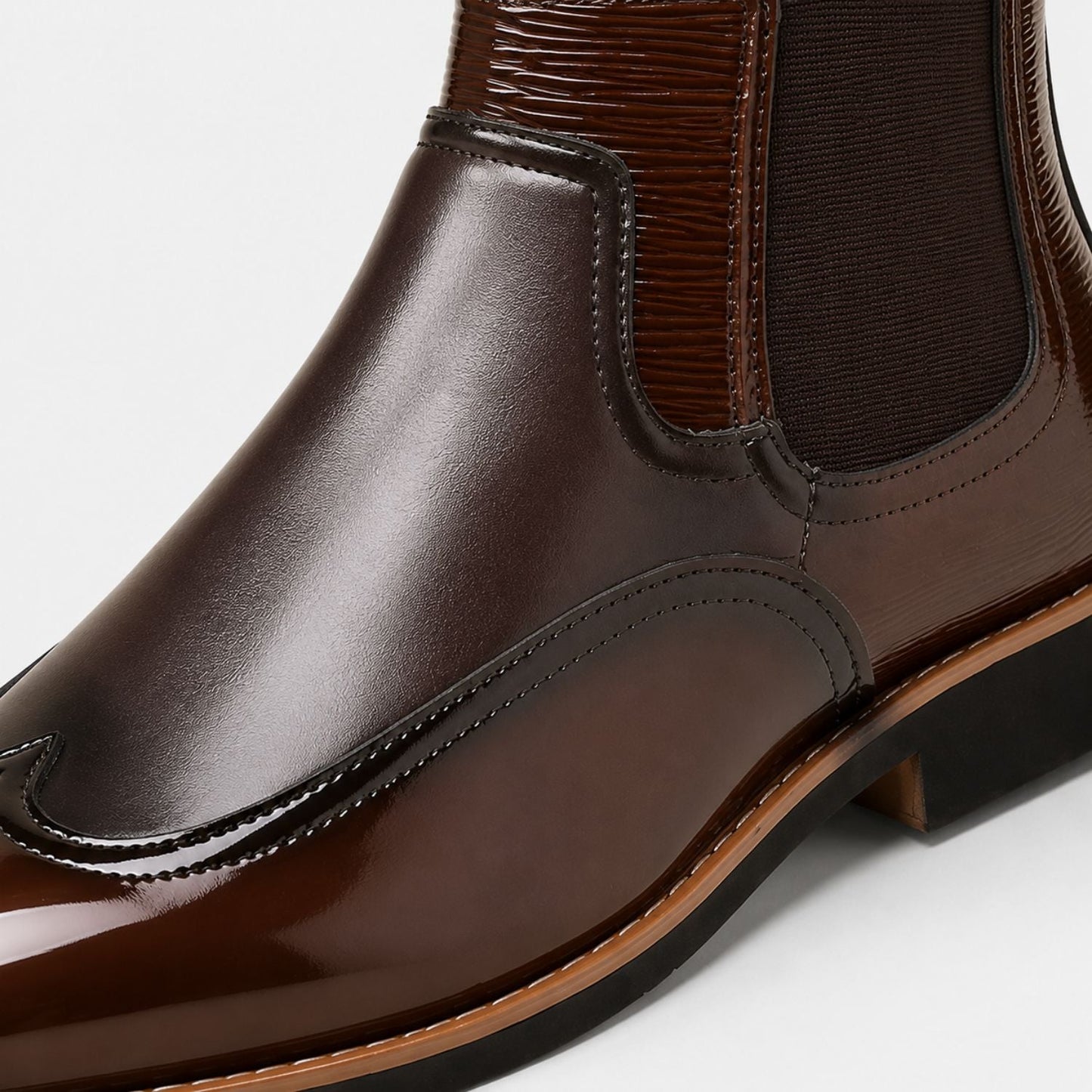 Glossy Leather Chelsea Boots | Zyphhra
