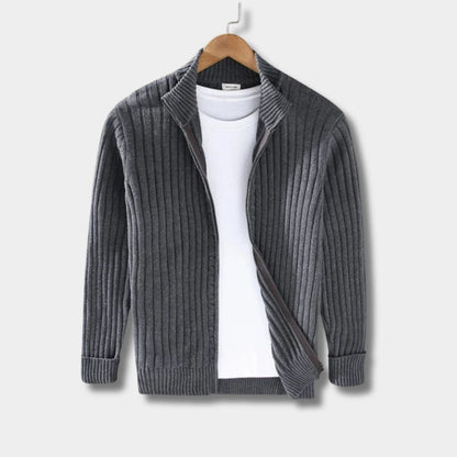 Ribbed Zip Front Cardigan | Zyphhra