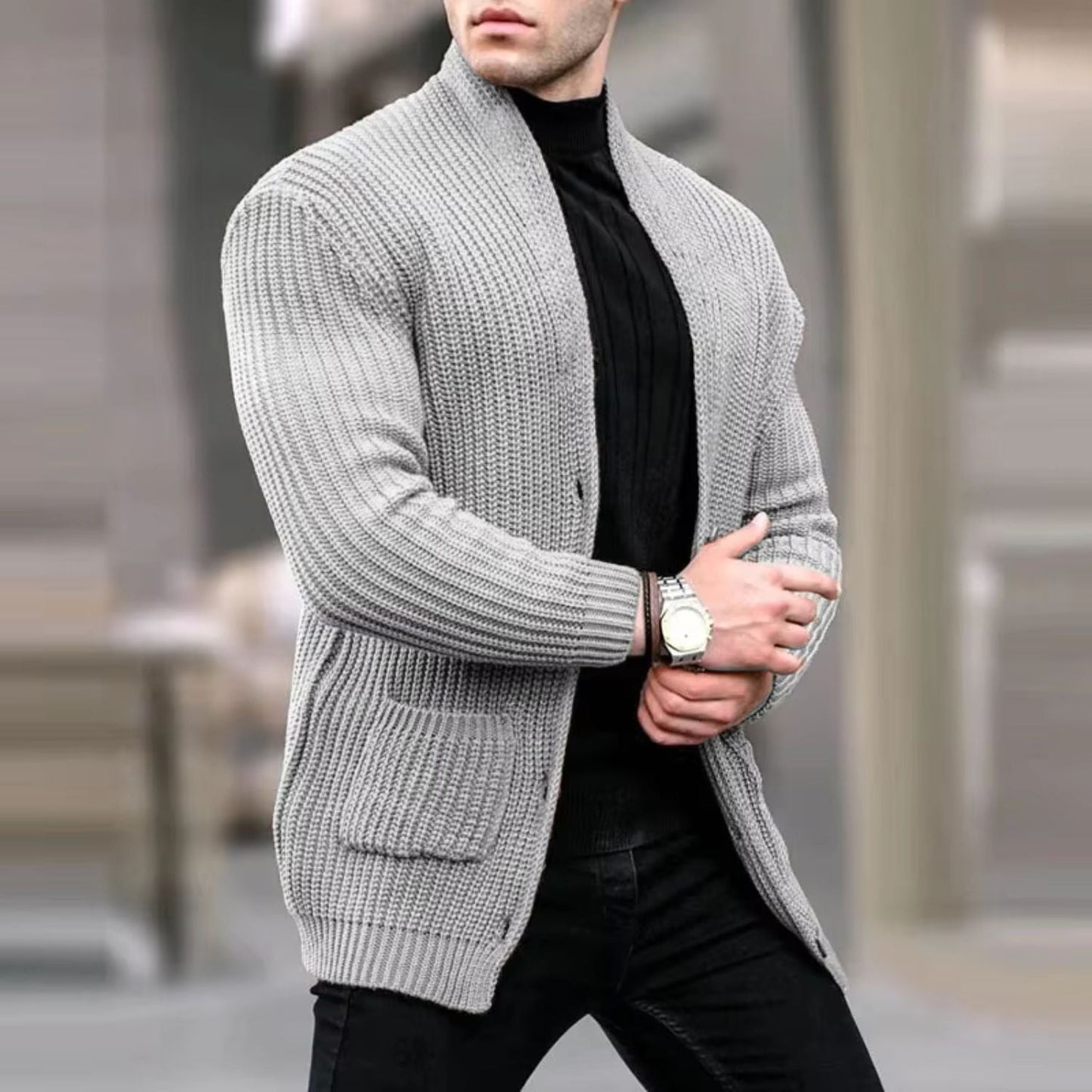 Shawl Collar Knit Cardigan | Zyphhra