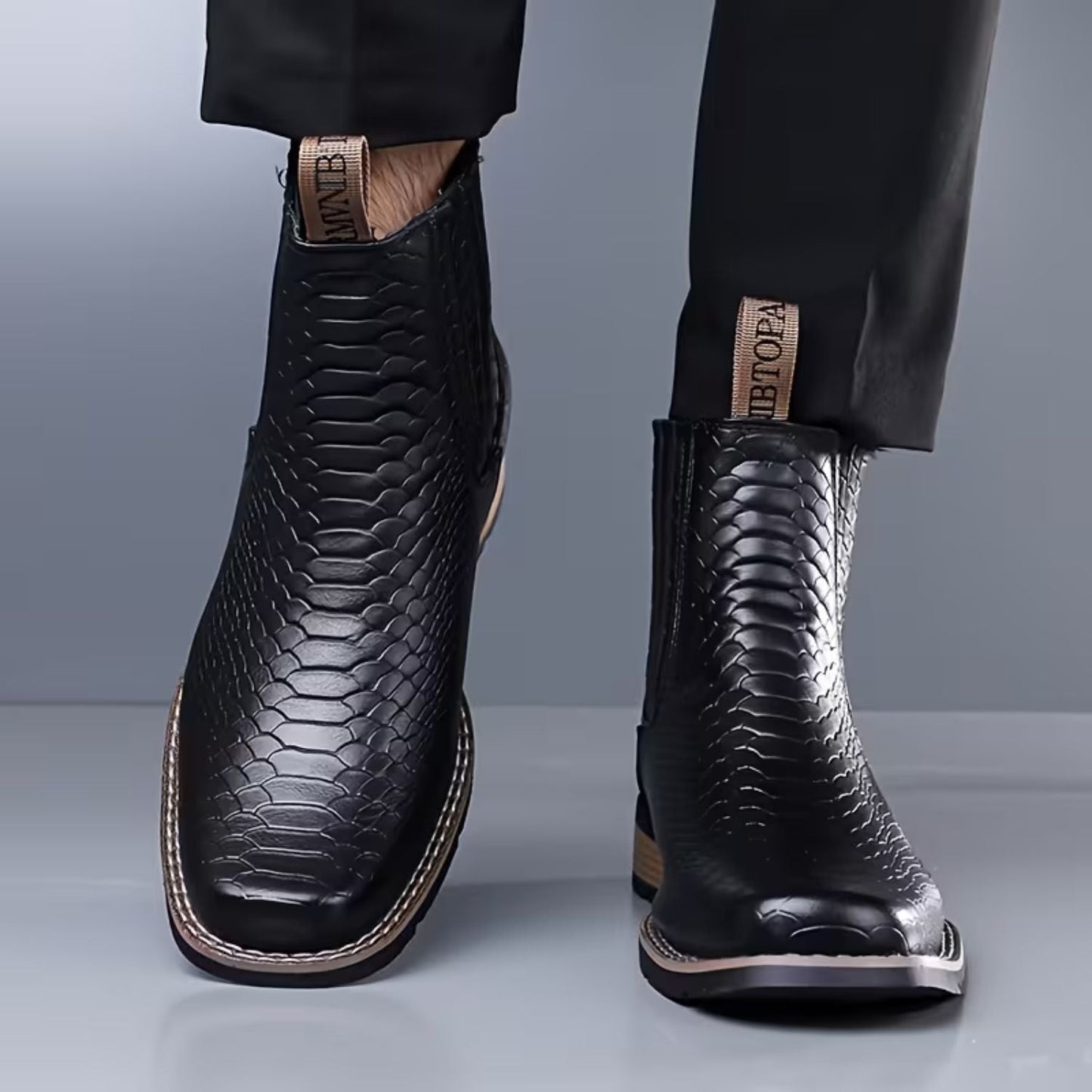 Croc Embossed Dress Boots | Zyphhra