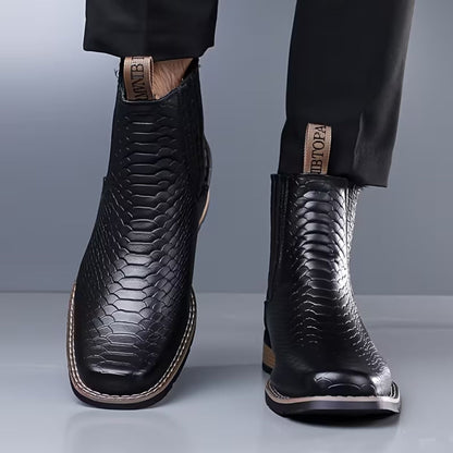 Croc Embossed Dress Boots | Zyphhra