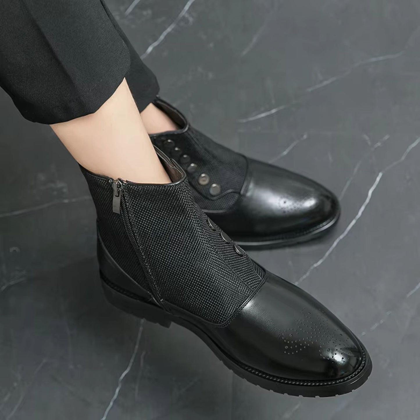 Elegant Leather Dress Boots | Zyphhra