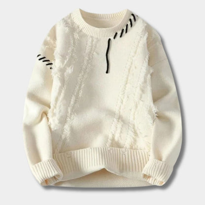 Distressed Knit Crew Neck Jumper | Zyphhra
