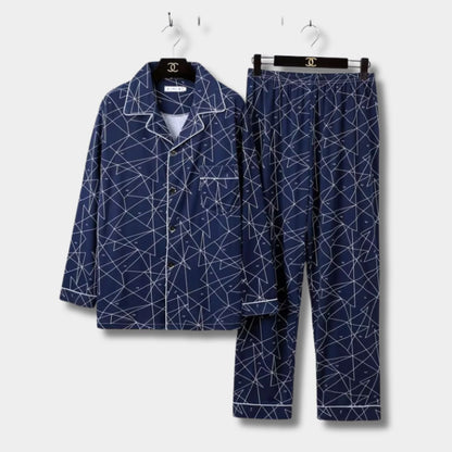 Feather Print Button Pyjama Set | Zyphhra