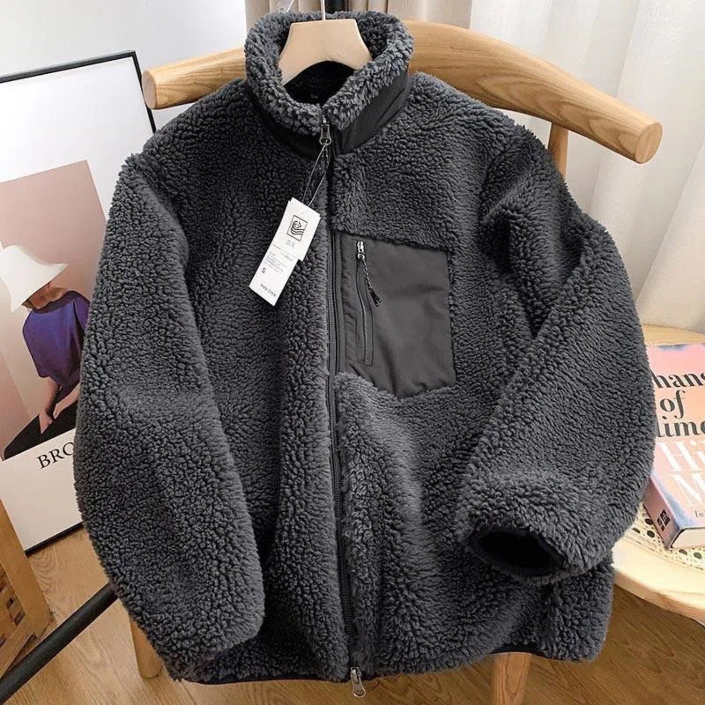 Plush Stand-Collar Fleece Jacket | Zyphhra