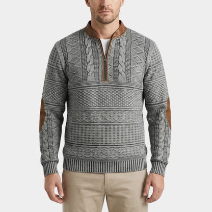 Quarter-Zip Pattern Jumper | Zyphhra