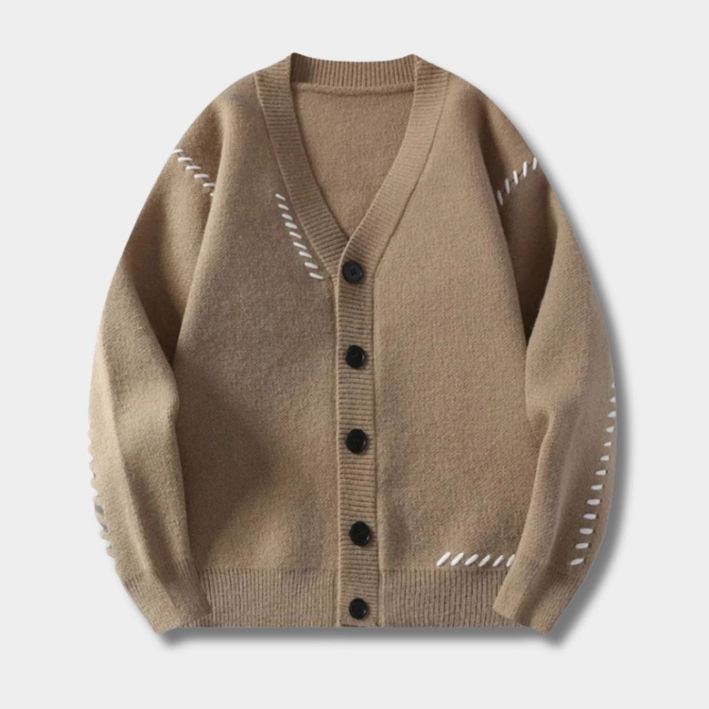 Contrast Stitch Knit Cardigan | Zyphhra