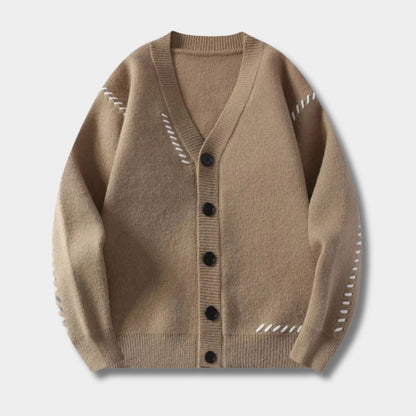 Contrast Stitch Knit Cardigan | Zyphhra