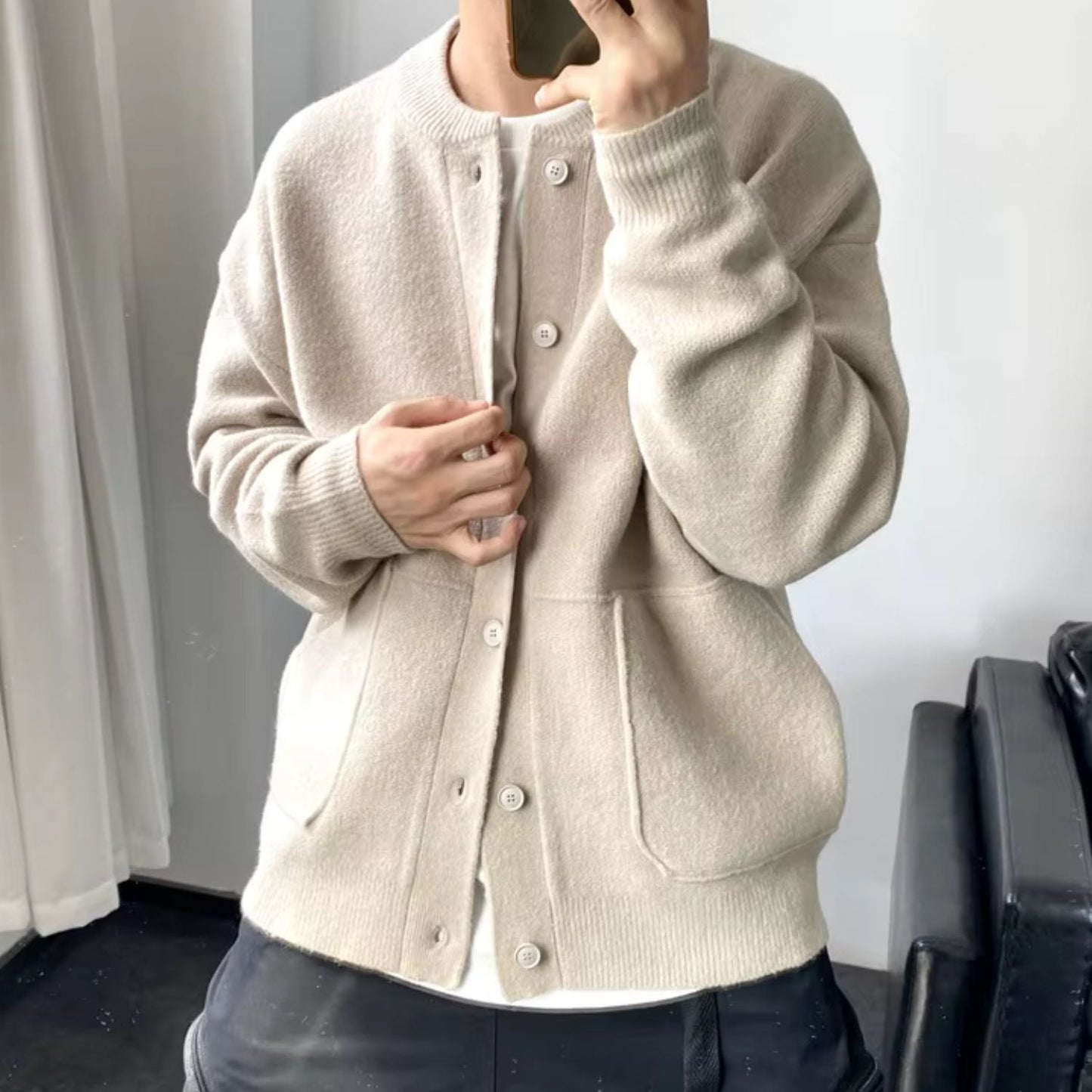 Round Neck Knit Cardigan | Zyphhra