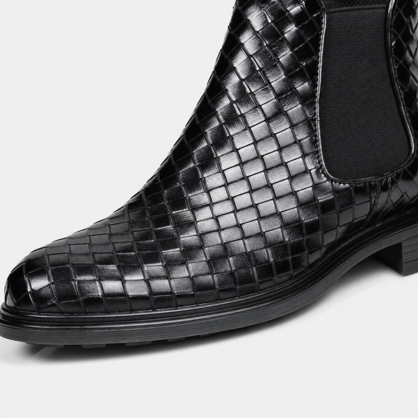 Woven Leather Chelsea Boots | Zyphhra
