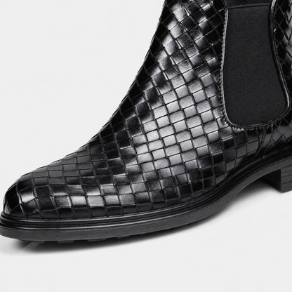 Woven Leather Chelsea Boots | Zyphhra