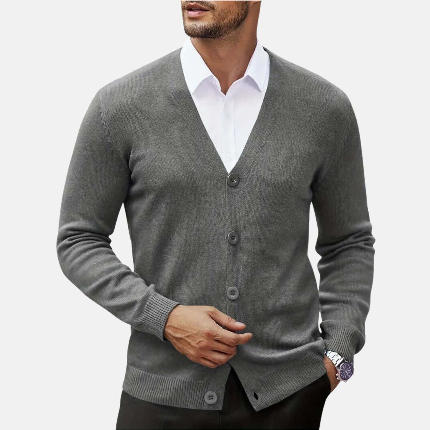 Classic Button Knit Cardigan | Zyphhra