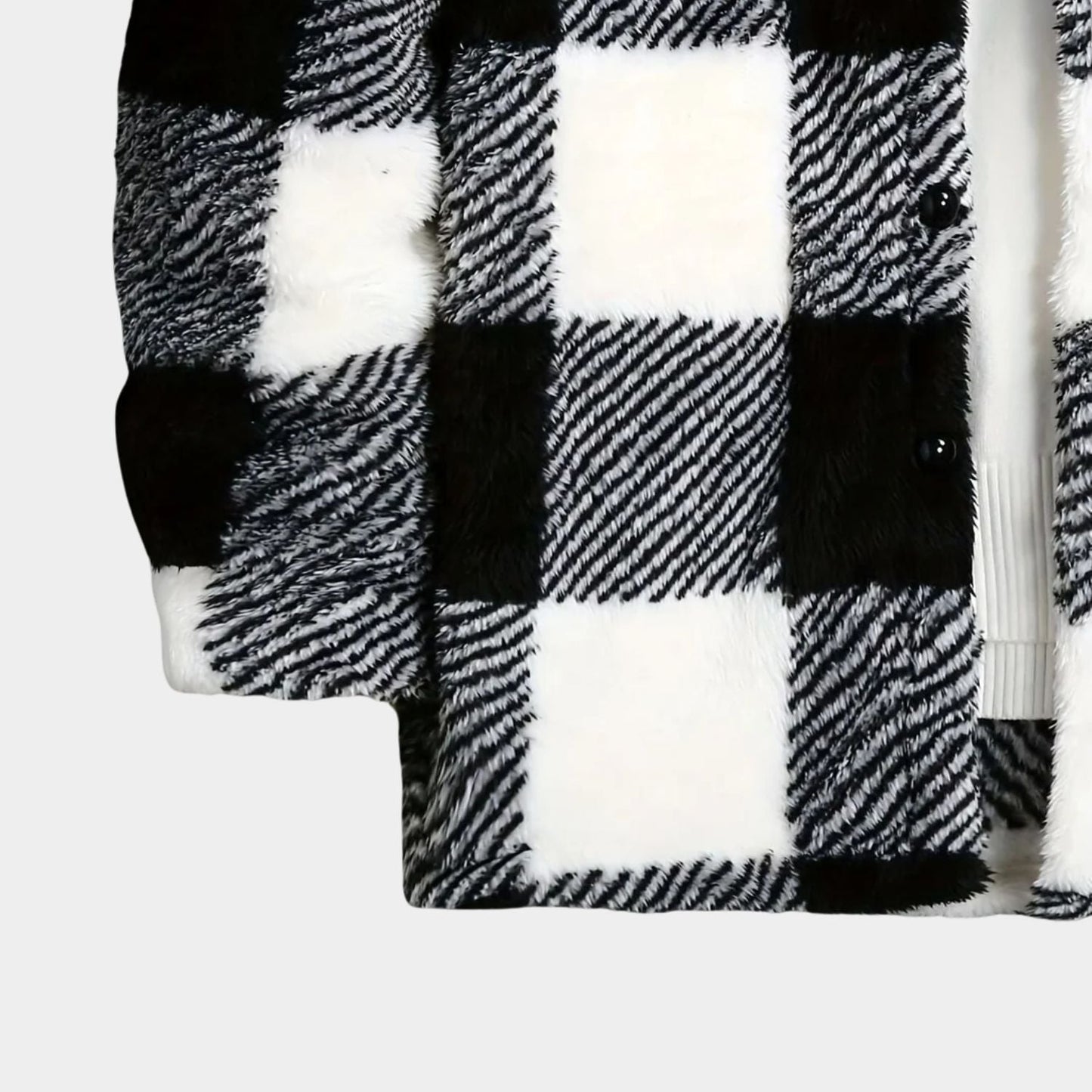 Checked Sherpa Fleece Jacket | Zyphhra