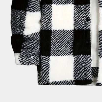 Checked Sherpa Fleece Jacket | Zyphhra