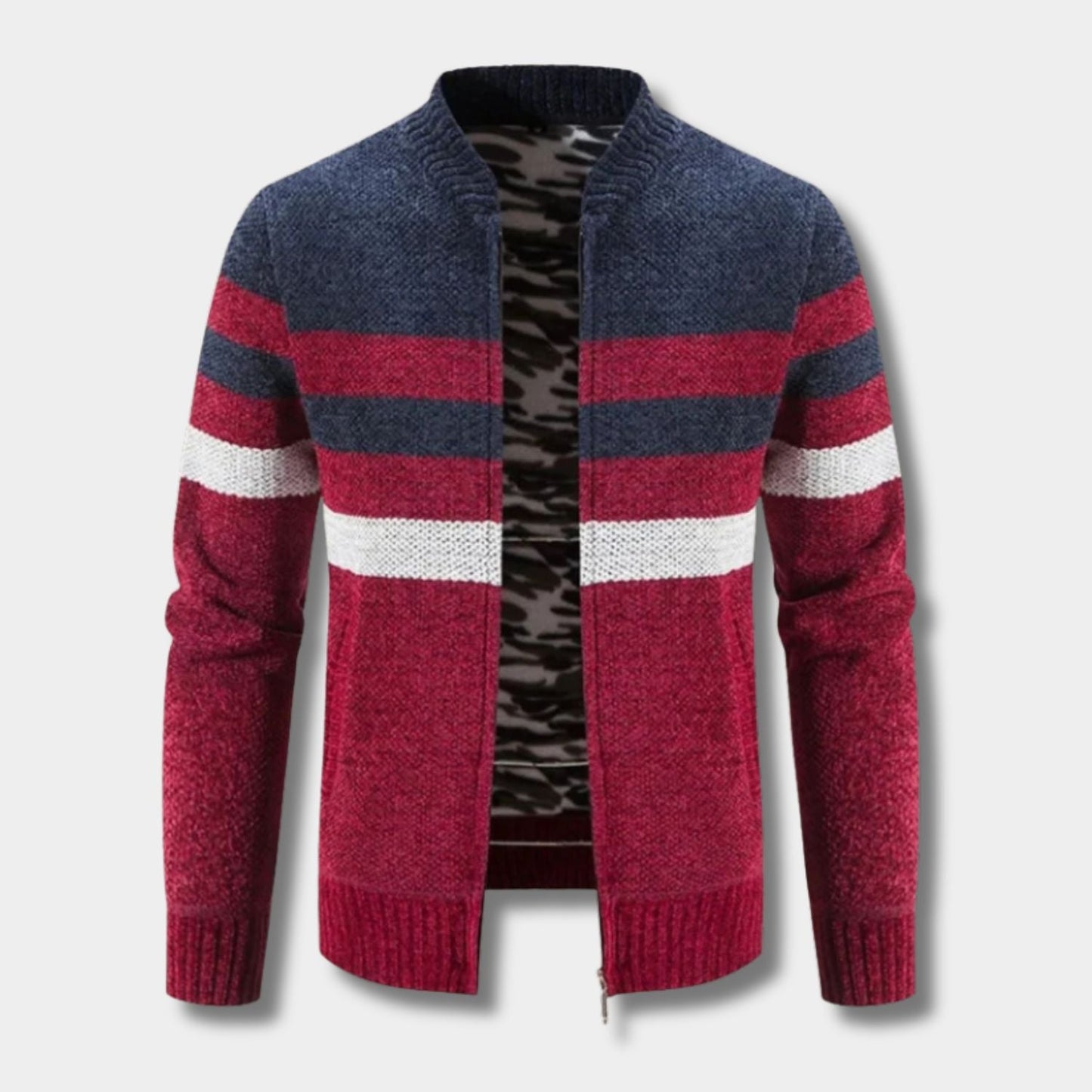 Striped Zip Knit Cardigan | Zyphhra