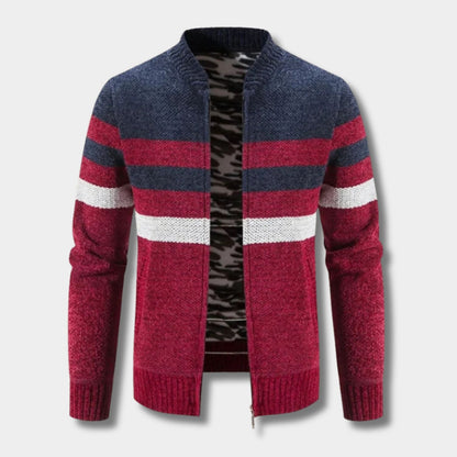 Striped Zip Knit Cardigan | Zyphhra