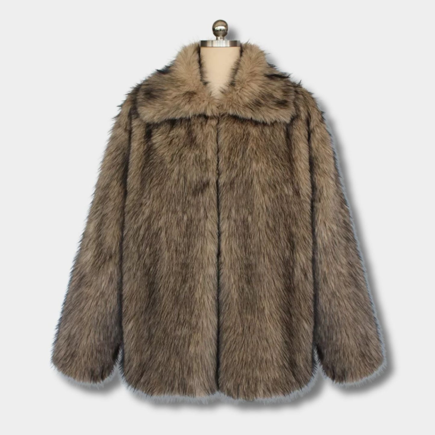 Wide-Lapel Faux Fur Jacket | Zyphhra