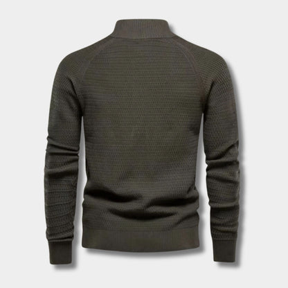 Textured Mandarin Collar Cardigan | Zyphhra