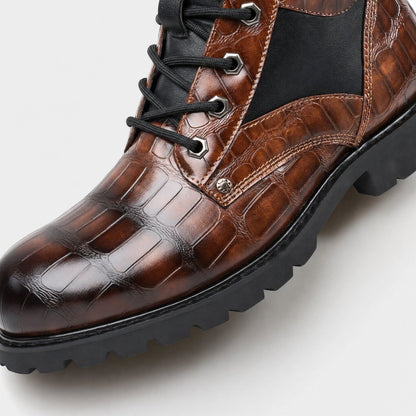 Embossed Combat Ankle Boots | Zyphhra