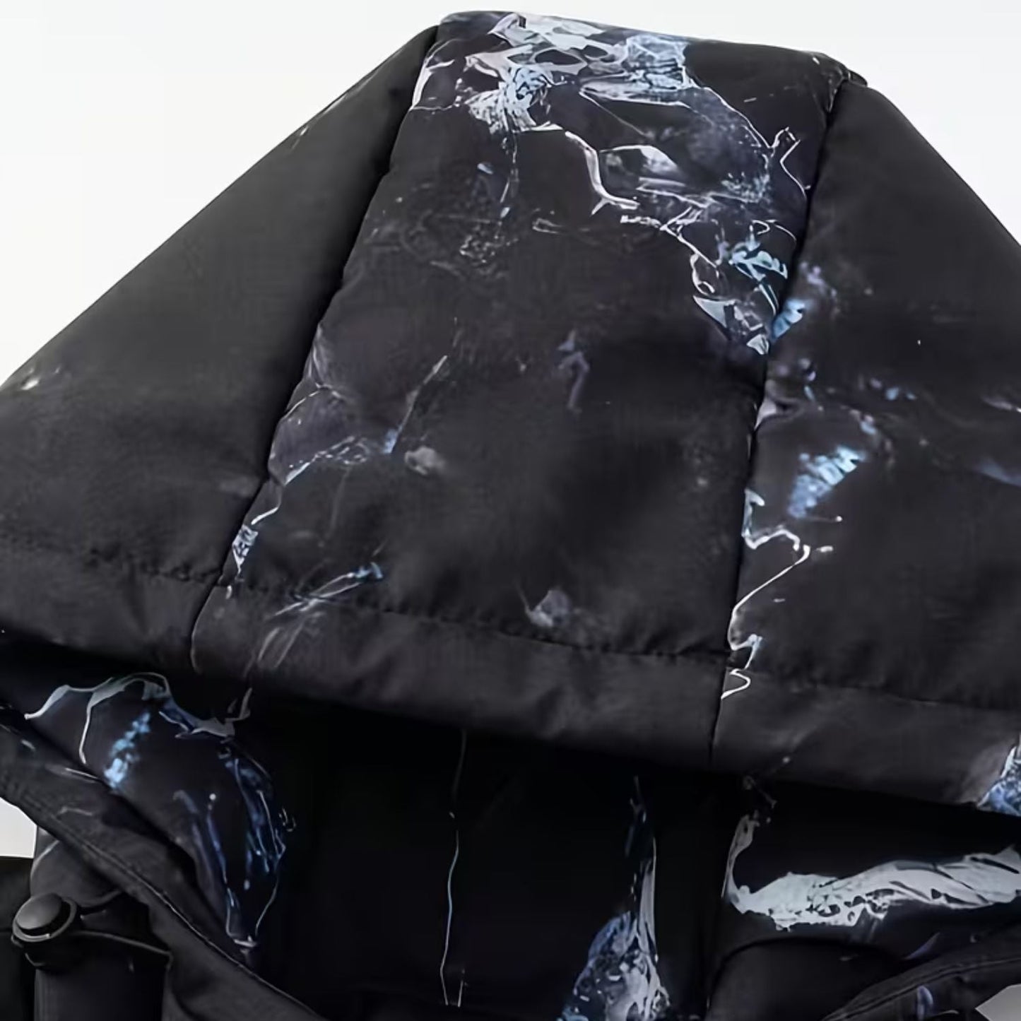 Marble Print Hooded Puffer Jacket | Zyphhra