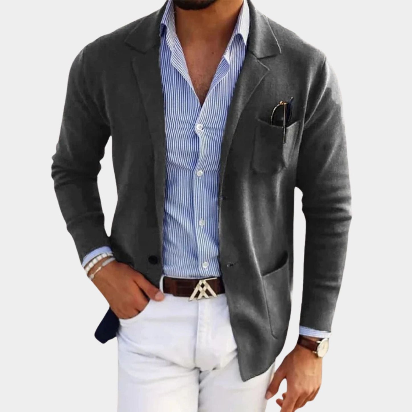 Tailored Lapel Knit Cardigan | Zyphhra