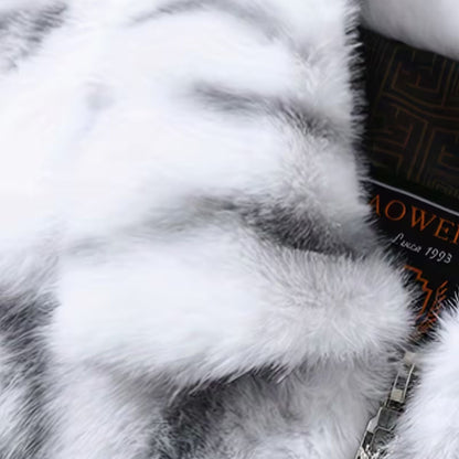 Colour Block Faux Fur Jacket | Zyphhra