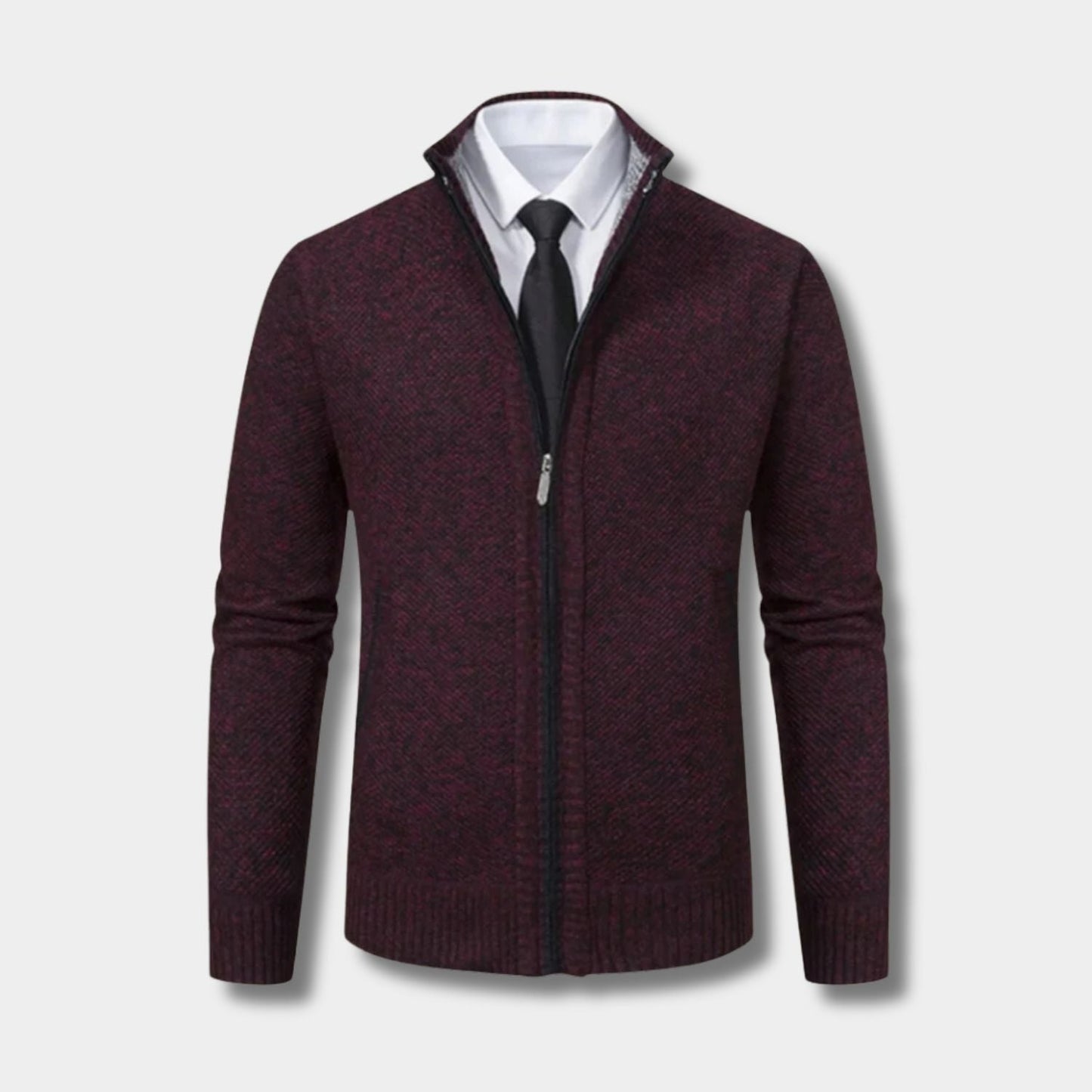Zip-Up Mock Neck Cardigan | Zyphhra