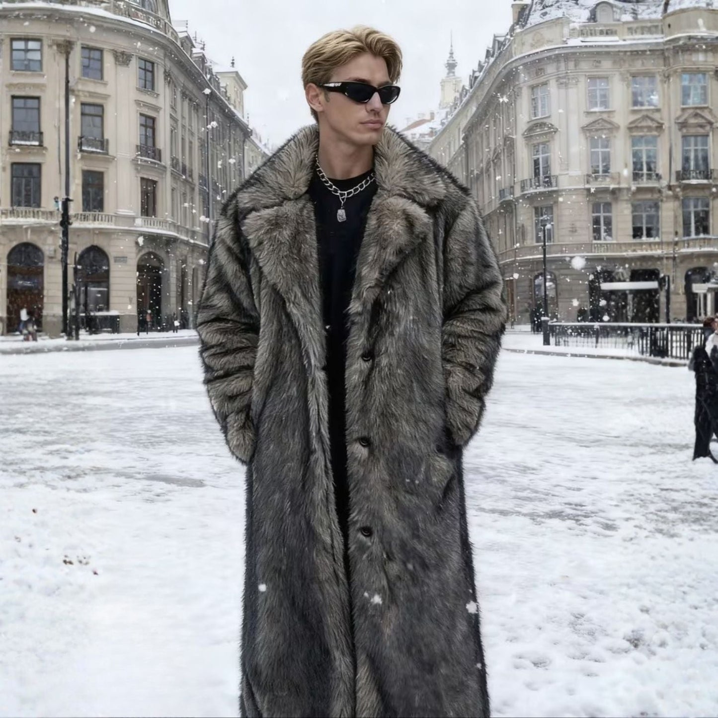 Ombre Lapel Midlength Fur Coat | Zyphhra