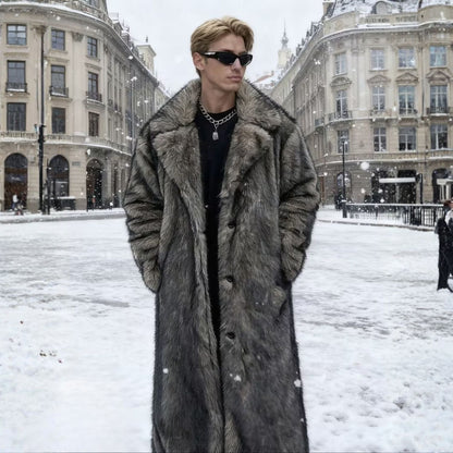 Ombre Lapel Midlength Fur Coat | Zyphhra