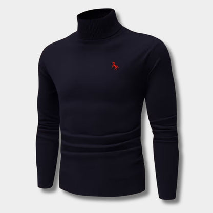 Embroidered Chest Detail Roll Neck | Zyphhra