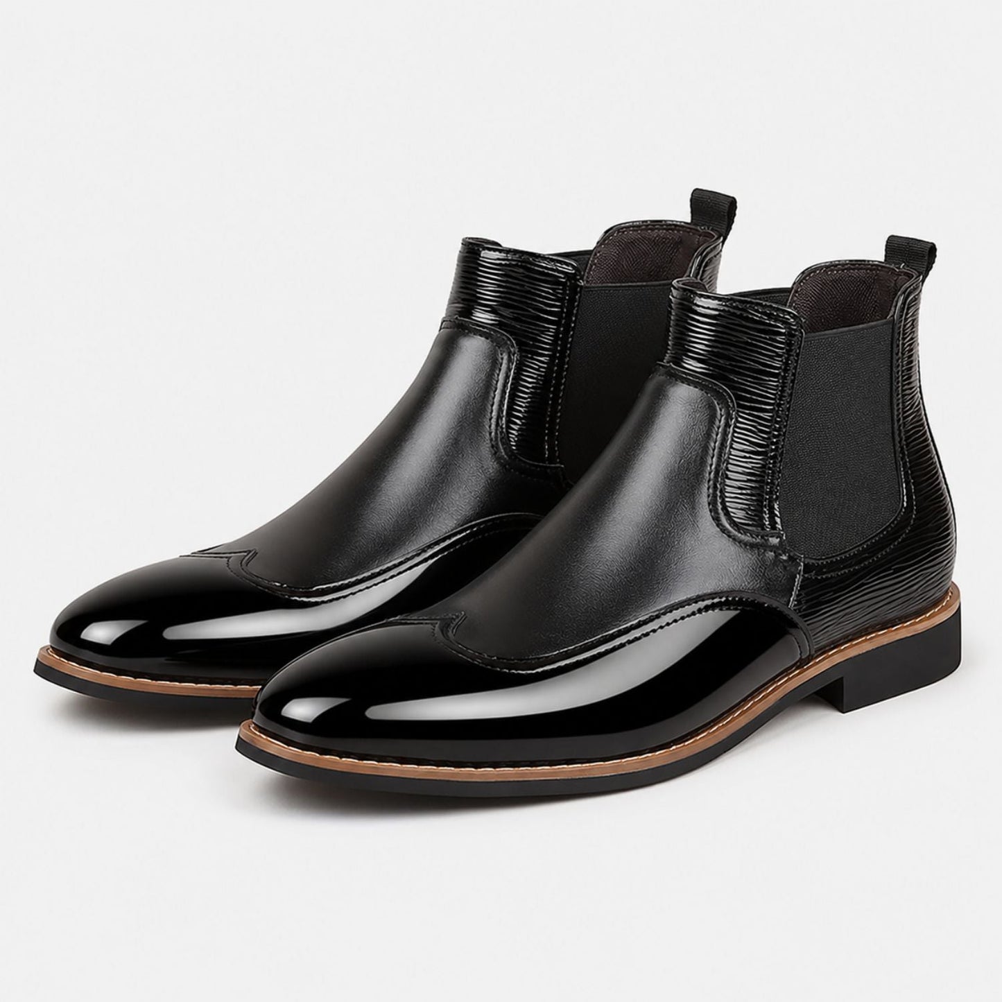 Glossy Leather Chelsea Boots | Zyphhra