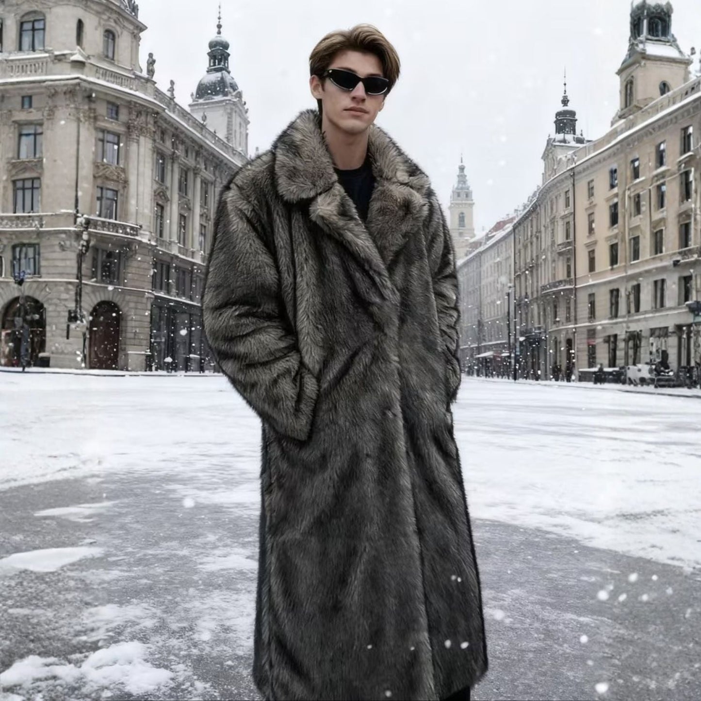 Ombre Lapel Midlength Fur Coat | Zyphhra