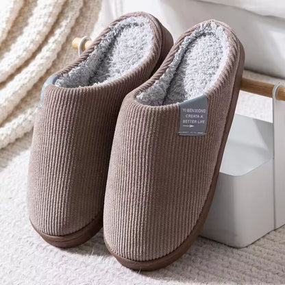 Ribbed Plush House Slippers | Zyphhra