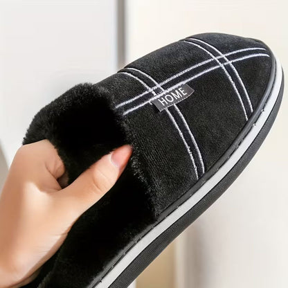 Padded Checked Fleece Slippers | Zyphhra