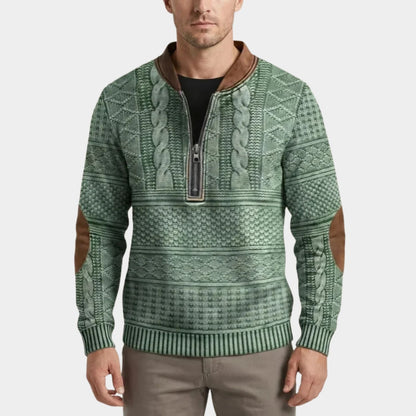 Quarter-Zip Pattern Jumper | Zyphhra