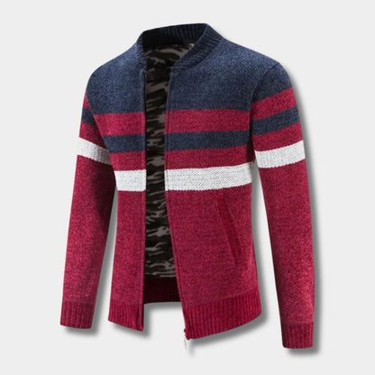 Striped Zip Knit Cardigan | Zyphhra