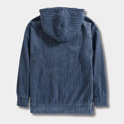Textured Corduroy Pullover Hoodie | Zyphhra