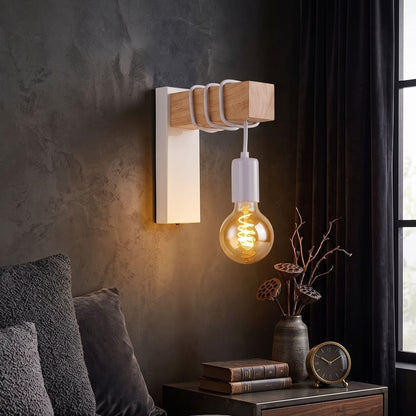 Industrial Wood Wall Sconce | Zyphhra