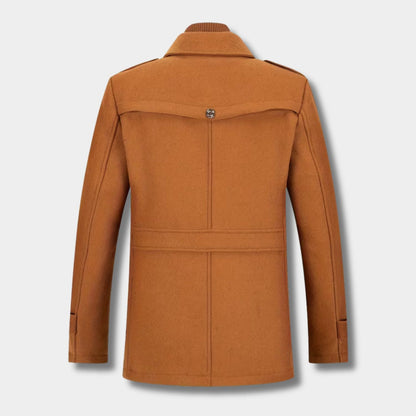 High Neck Fleece Pea Coat | Zyphhra