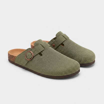Suede Look Buckle Clogs | Zyphhra