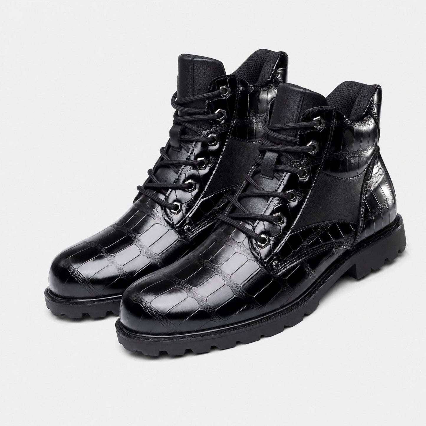Embossed Combat Ankle Boots | Zyphhra