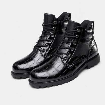 Embossed Combat Ankle Boots | Zyphhra