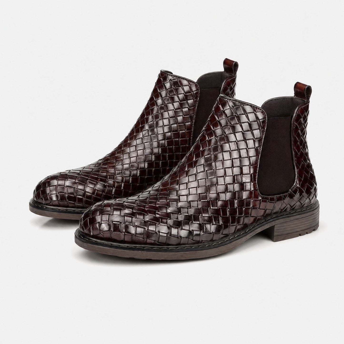 Woven Leather Chelsea Boots | Zyphhra
