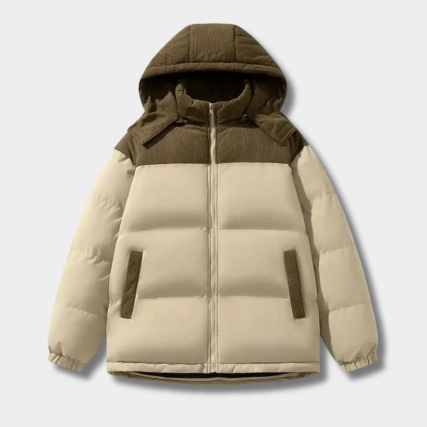 Corduroy Hooded Puffer Jacket | Zyphhra